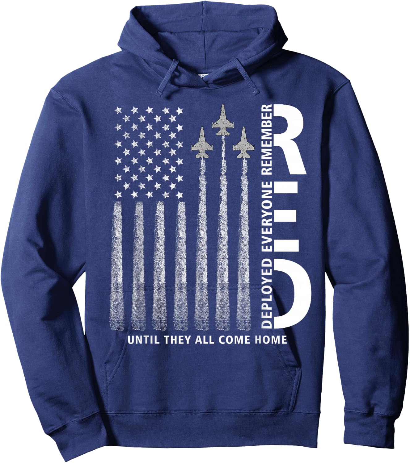 RED Friday Remember Everyone Deployed Military American Flag Hoodie - Hoodie | Navy