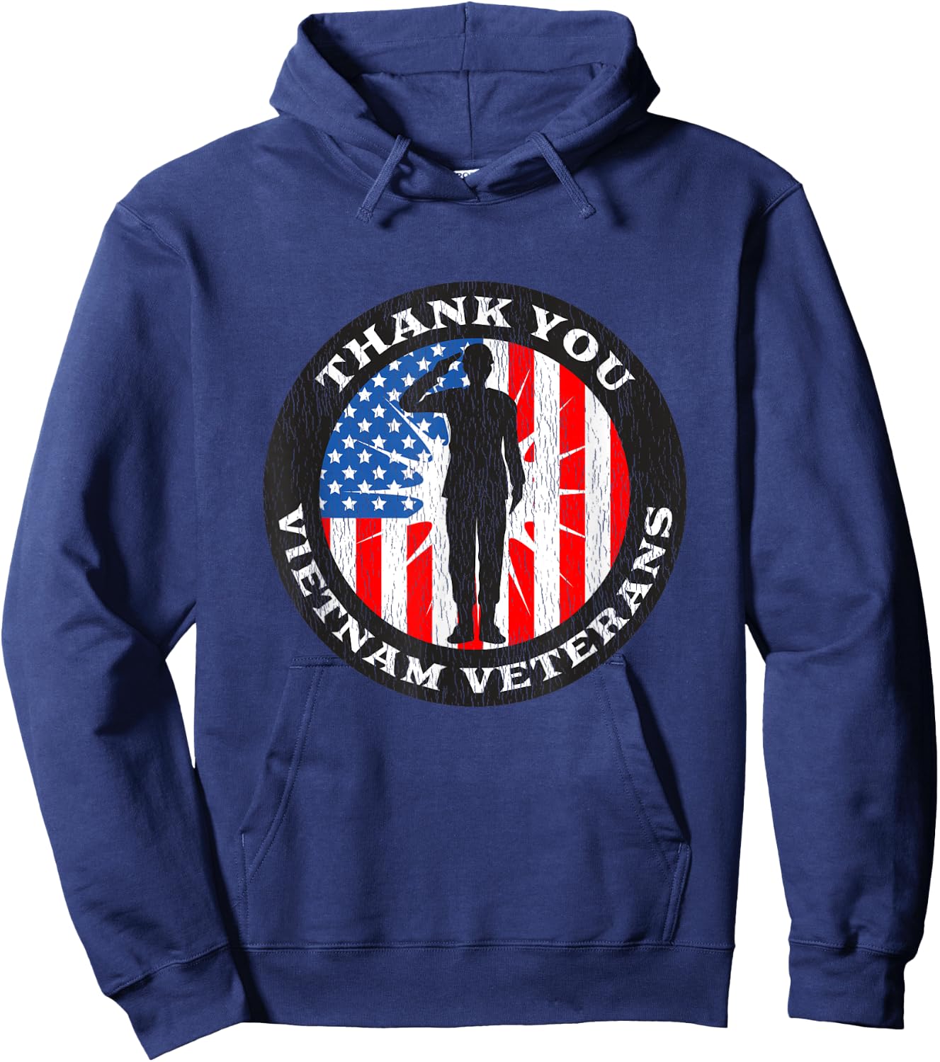 Vintage Patriotic US Flag Gift - Thank You Vietnam Veterans Kids Men Hoodie - Hoodie | Navy