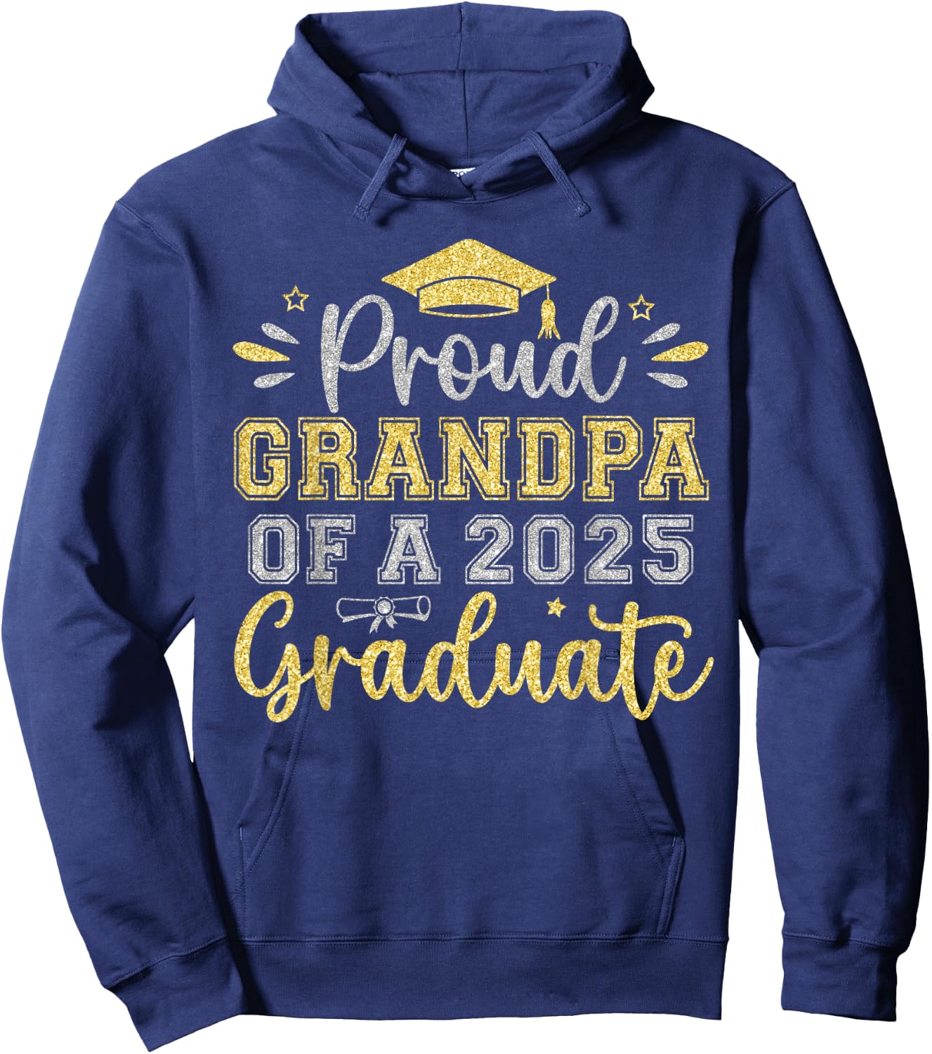 Proud Grandpa of a 2025 Graduate Senior Graduation Men Hoodie - Hoodie | Navy
