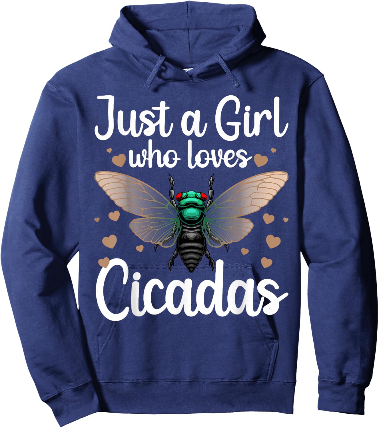 Funny Cicadas Art For Girls Kids Women Insect Lover Cicada Hoodie - Hoodie | Navy