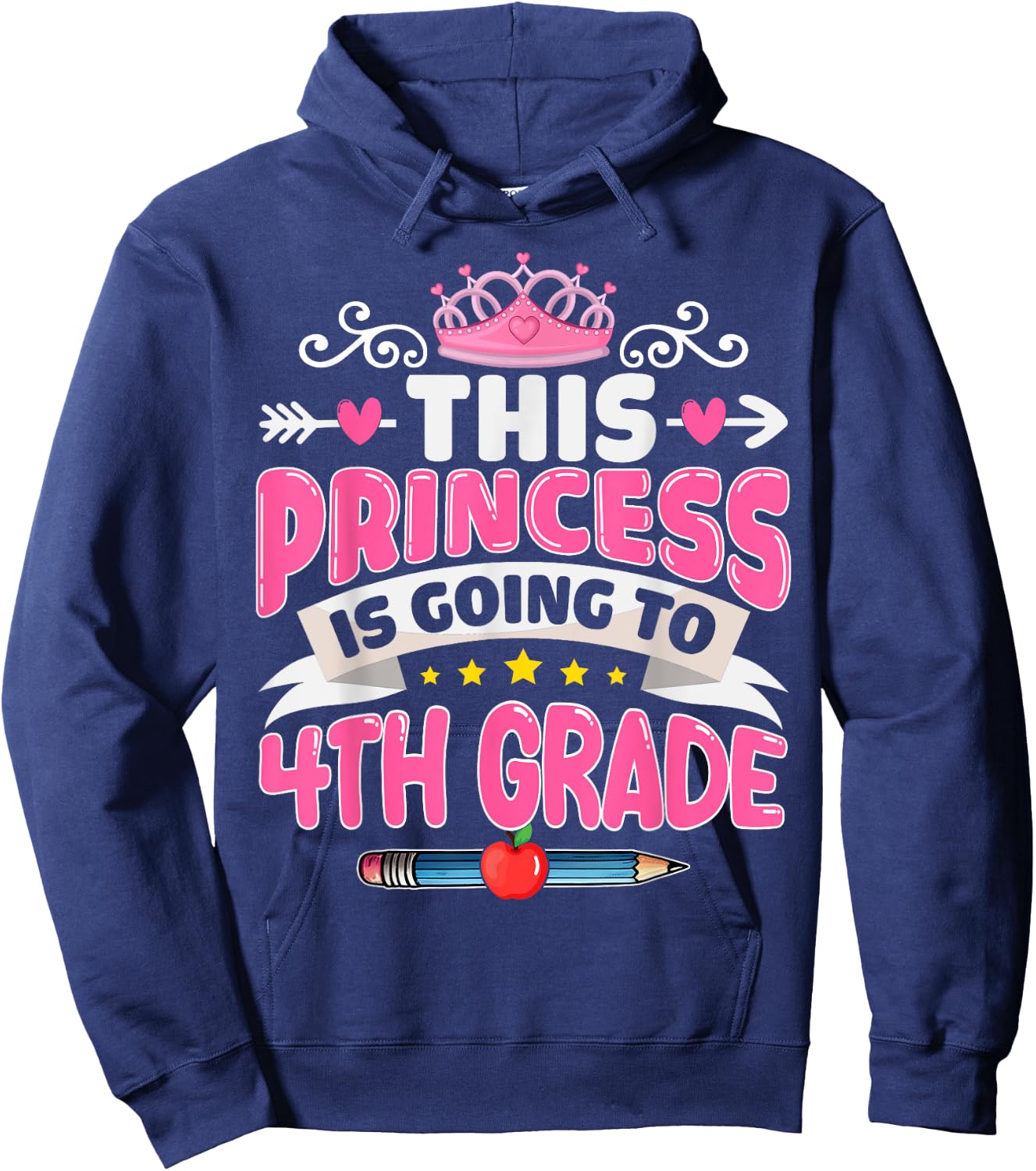Kids This Princess Is Going To 4th Grade Girl Back to School Hoodie - Hoodie | Navy