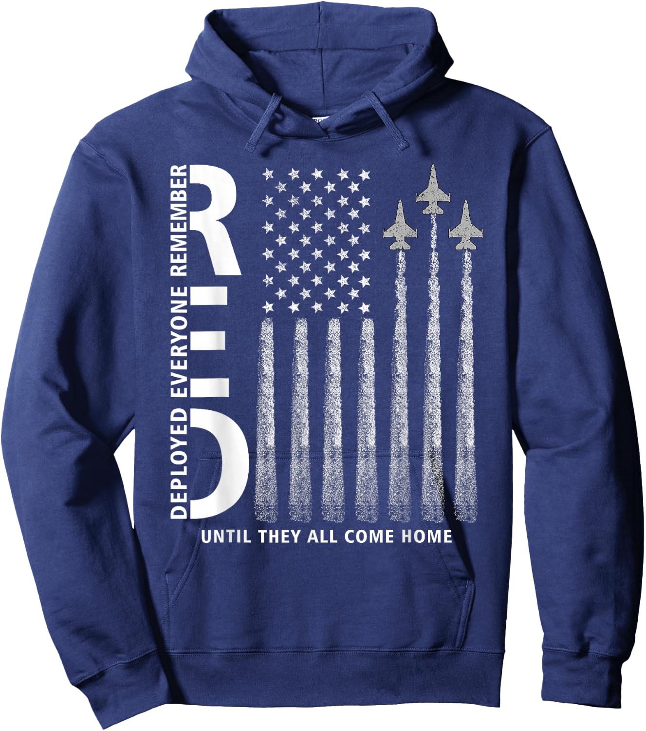 RED Friday Remember Everyone Deployed Military Jets Flag Hoodie - Hoodie | Navy