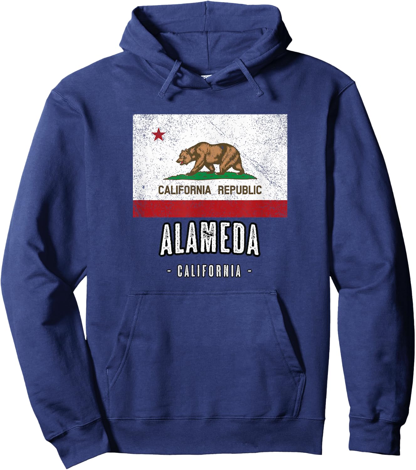 ALAMEDA California | City CA USA, California Flag Hoodie - Hoodie | Navy