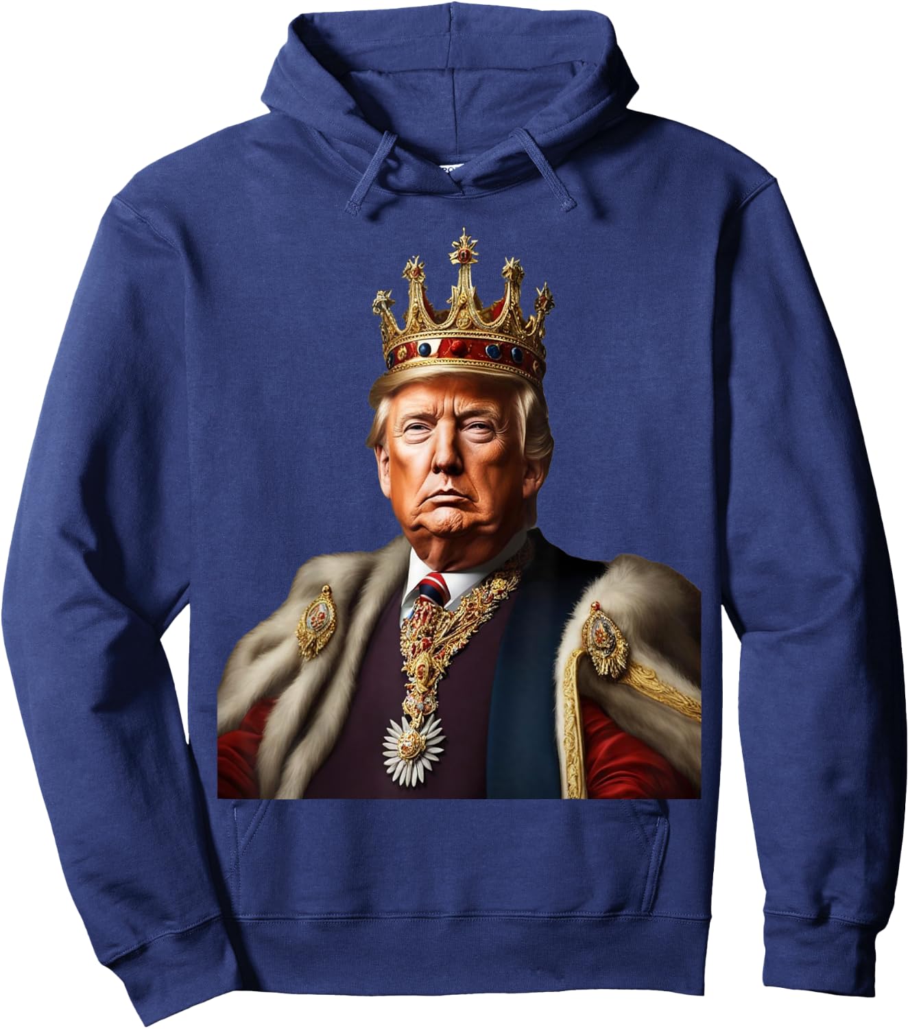 TRUMP IS KING Long Live the King American Flag Patriotic Women Men Hoodie - Hoodie | Navy