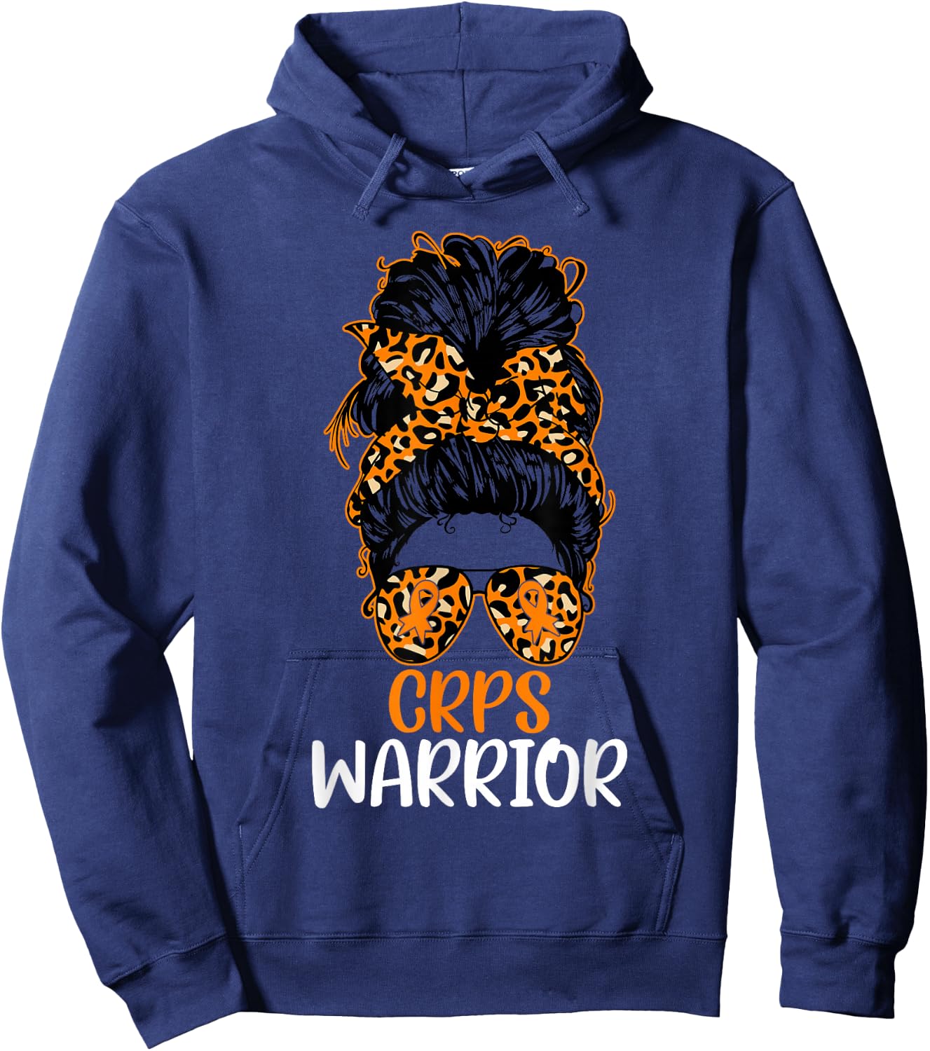 CRPS Awareness Messy Bun CRPS Warrior Hoodie - Hoodie | Navy