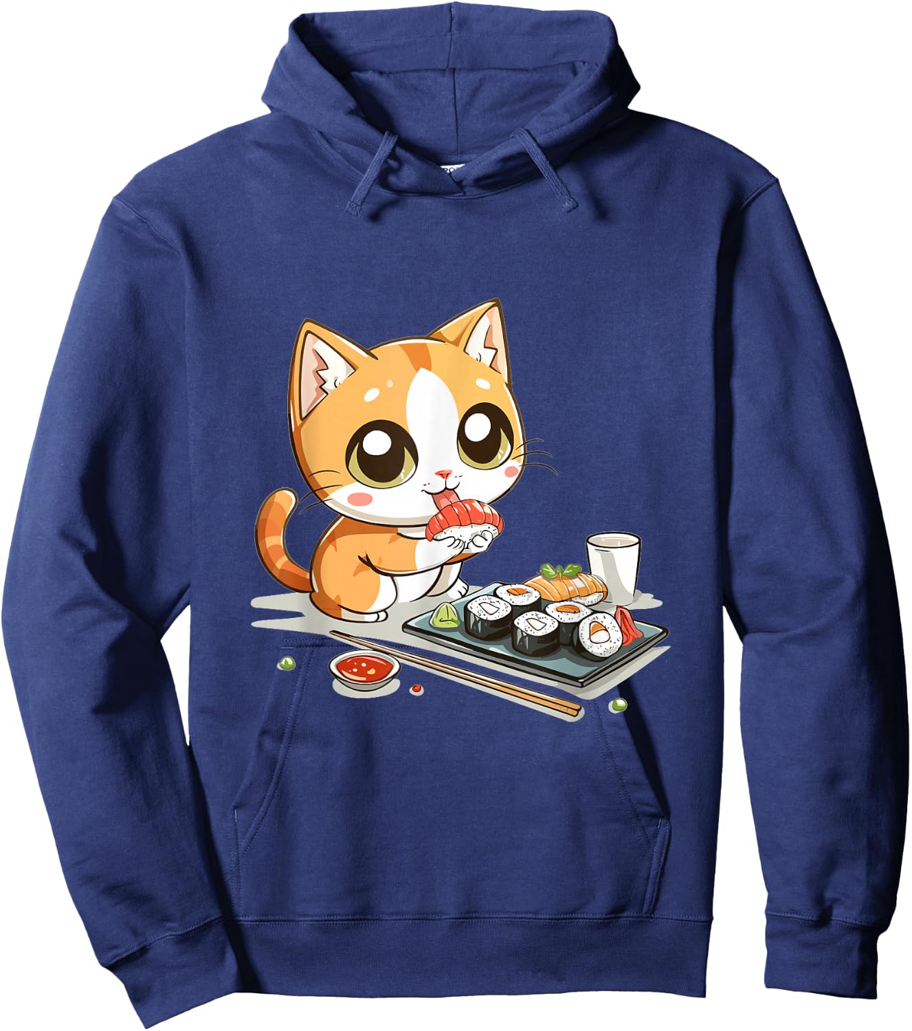 Cats and Sushi Japanese Food Kitten Kawaii Anime Hoodie - Hoodie | Navy