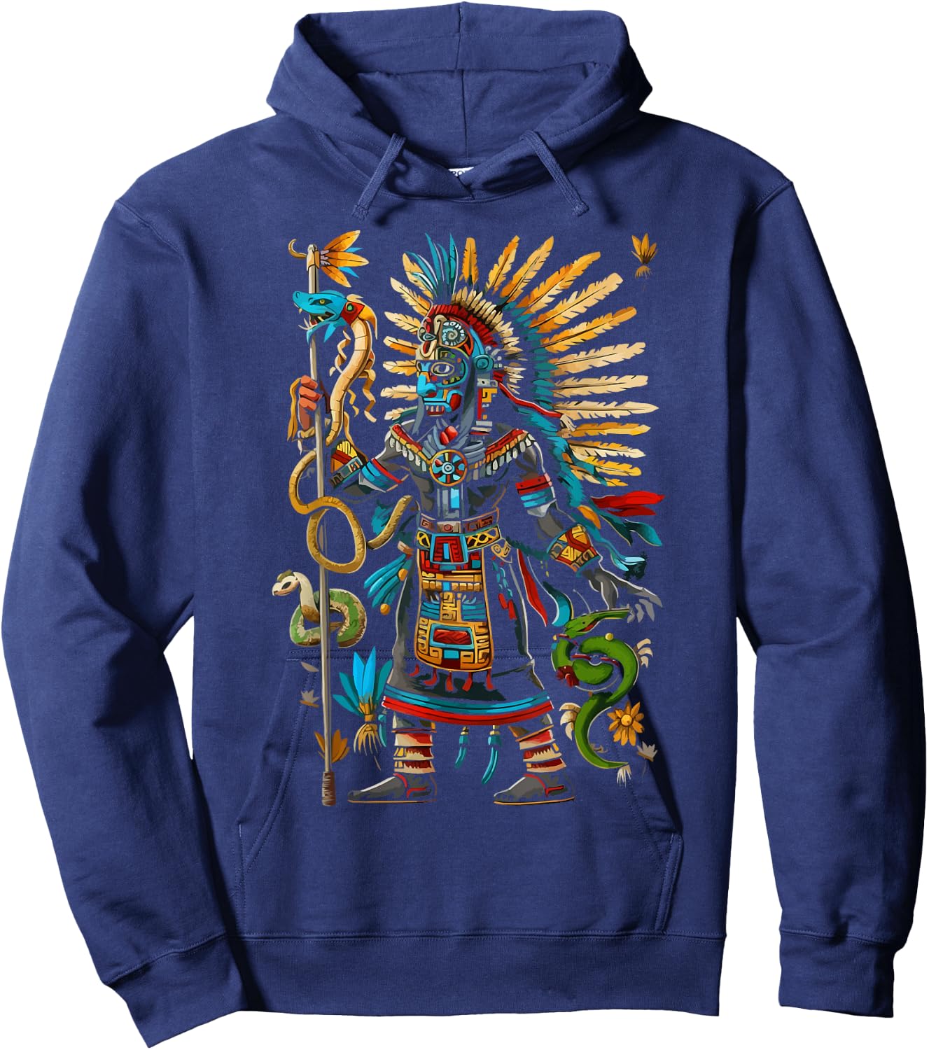Aztec God Aztec Culture Mayan Indigenous Tlaloc Statue Hoodie - Hoodie | Navy