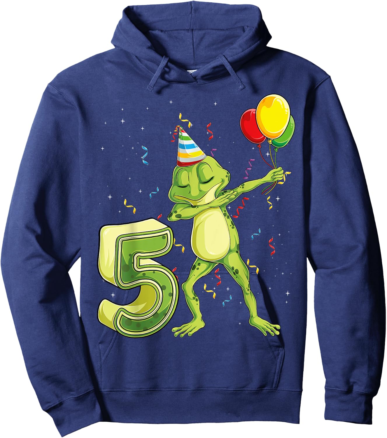 Funny Dab Frog Fifth 5th Birthday Five 5 Years Old Bday Kids Hoodie - Hoodie | Navy