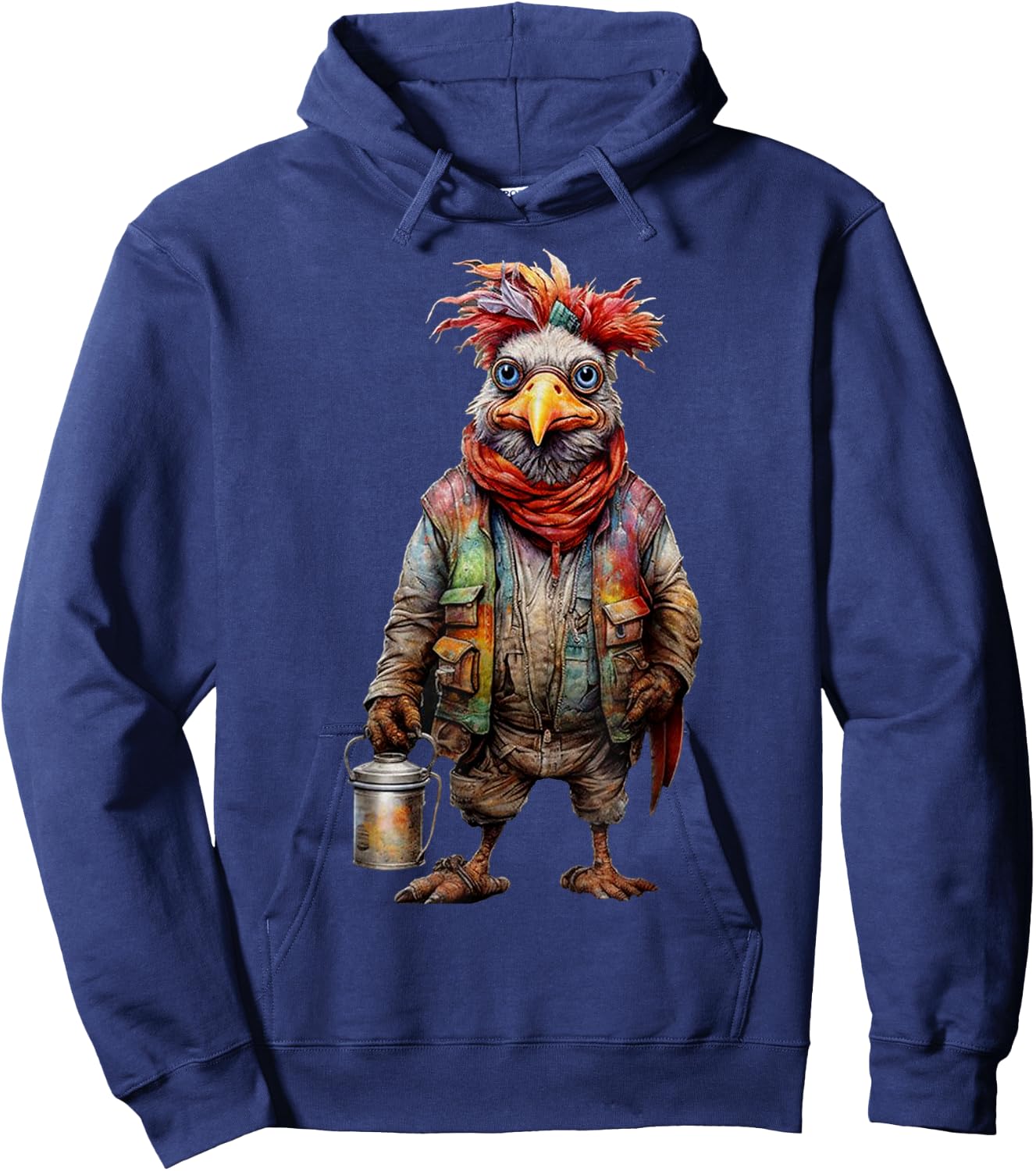 Peach-Bruh Christmas Funny Fashion Punk Retro Chicken Hoodie - Hoodie | Navy