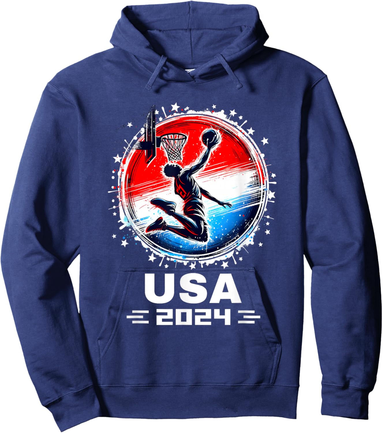 Basketball Team 2024 Basketball Apparel 2024 USA Team 2024 Hoodie - Hoodie | Navy