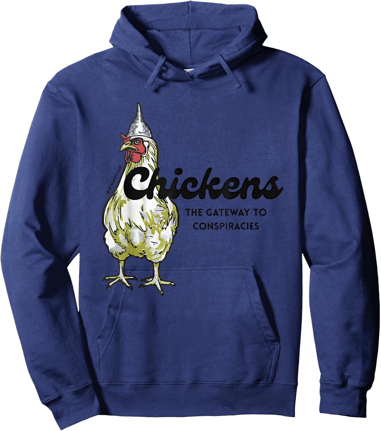 Chickens The Gateway To Conspiracies Hoodie - Hoodie | Navy