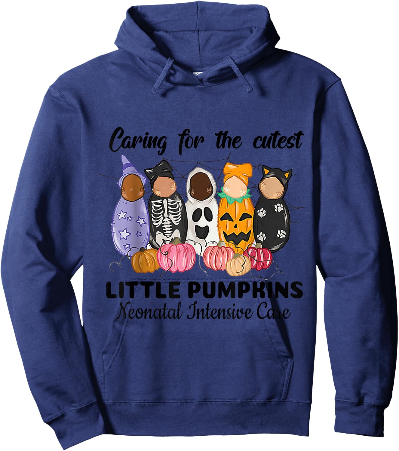 Caring for the Cutest Little Pumpkin Nicu Nurse Halloween Hoodie - Hoodie | Navy