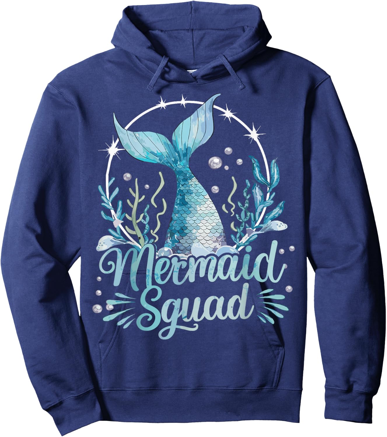 Mermaid Birthday Squad Mermaid Hoodie - Hoodie | Navy
