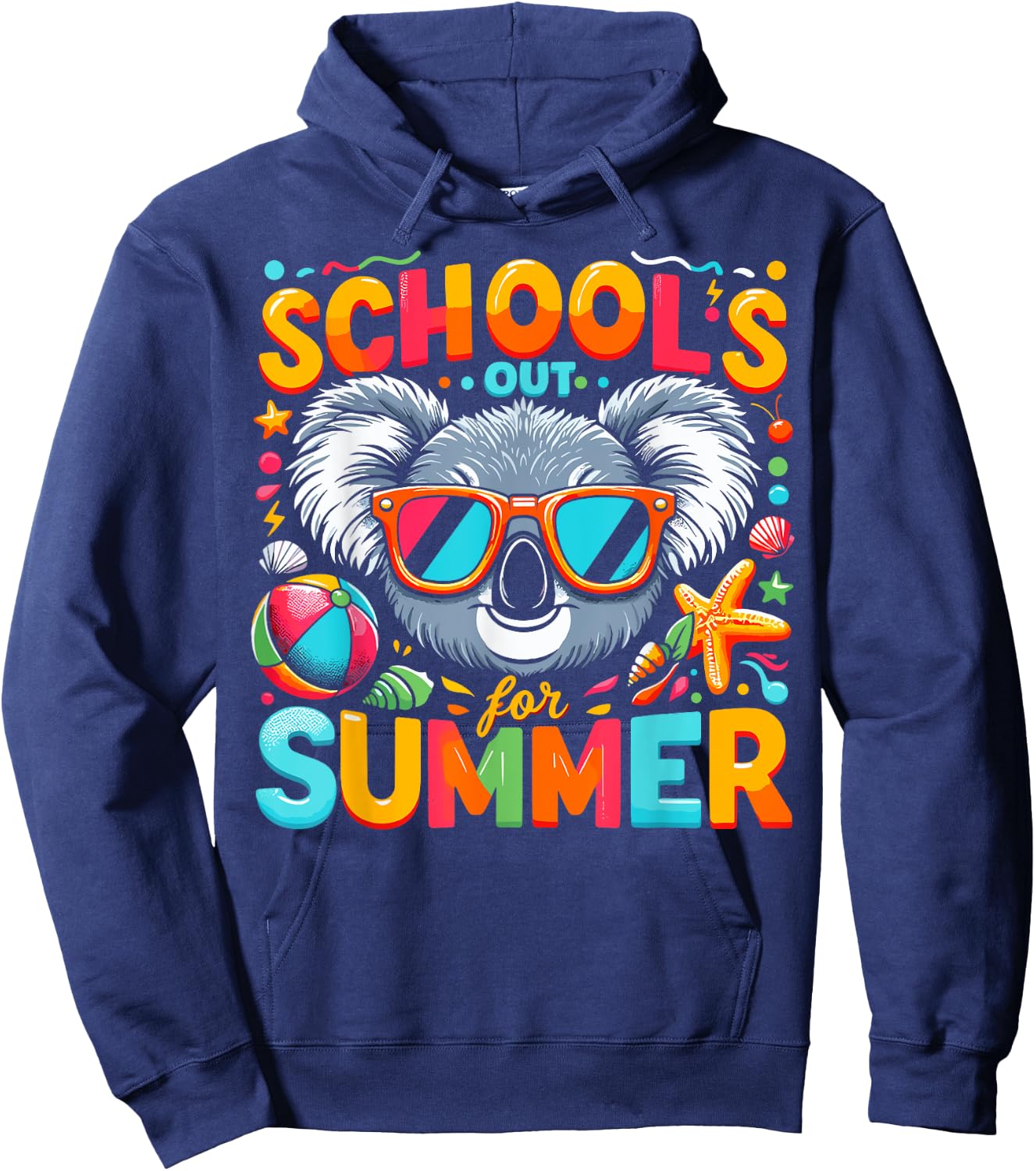 Funny Schools Out For Summer Teacher Kids Girls Boys Koala Hoodie - Hoodie | Navy