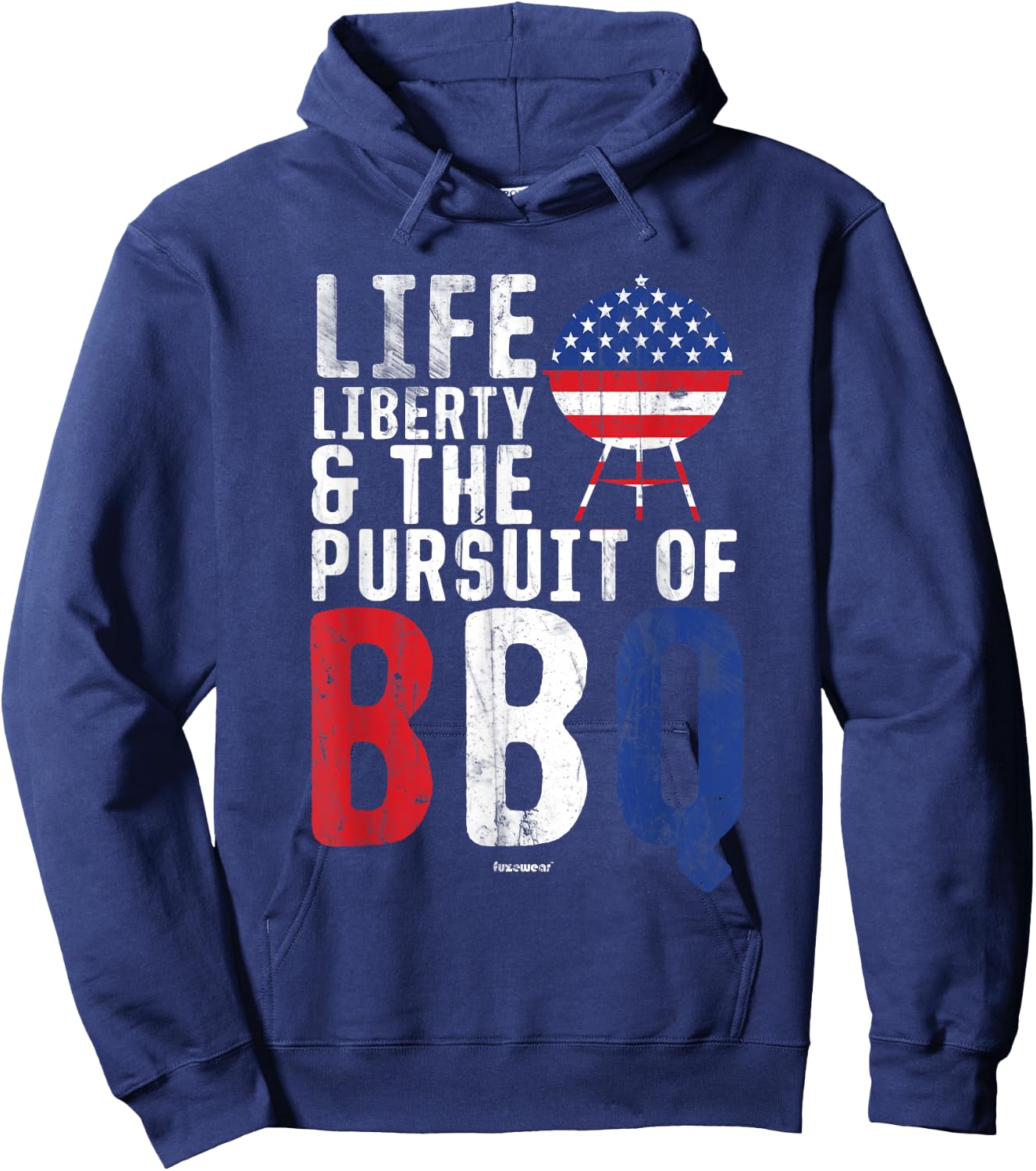 BBQ Life Liberty and the Pursuit of BBQ Hoodie - Hoodie | Navy