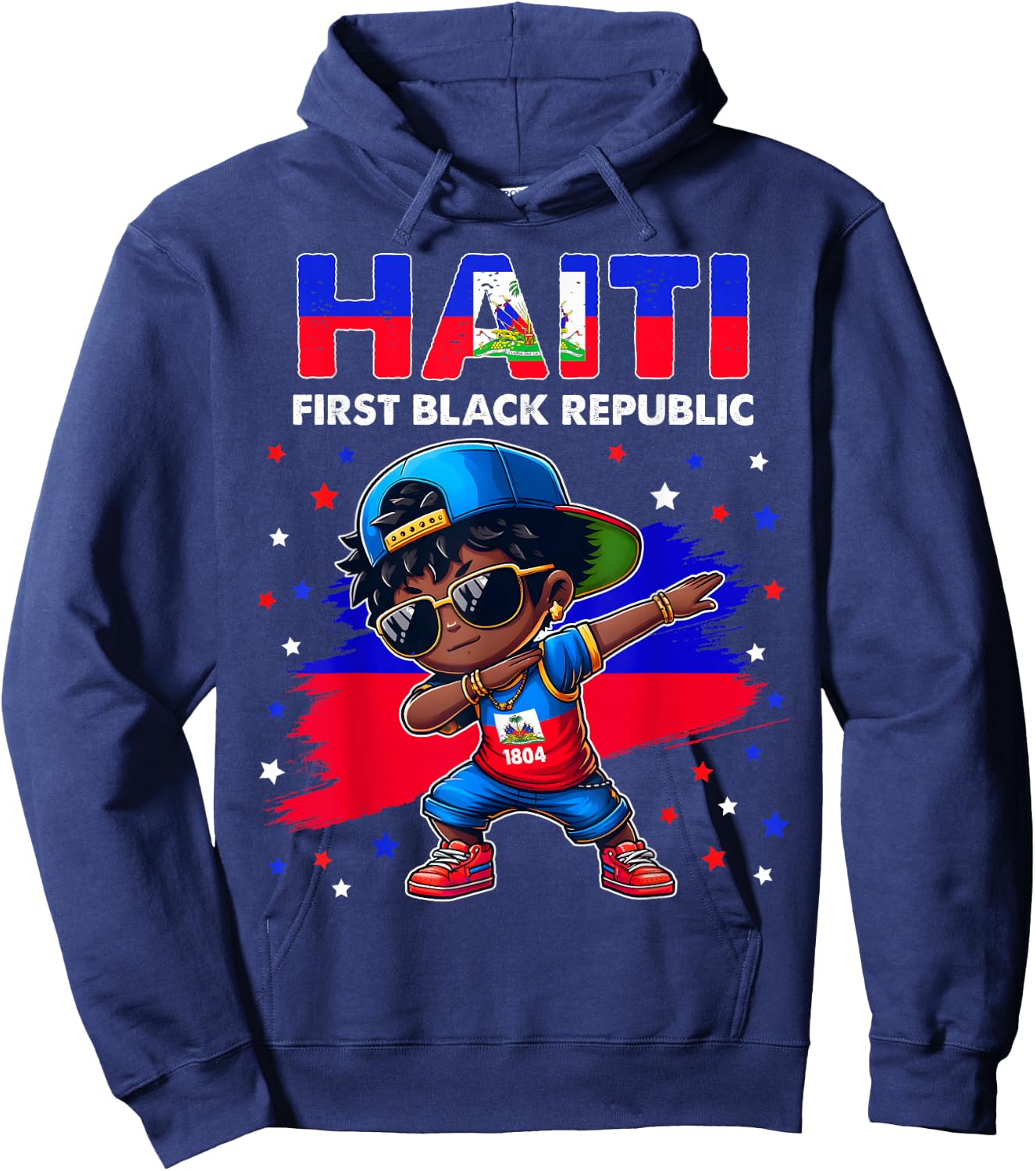 Haiti the First Black Republic 1804 Haiti Flag for kids Hoodie - Hoodie | Navy