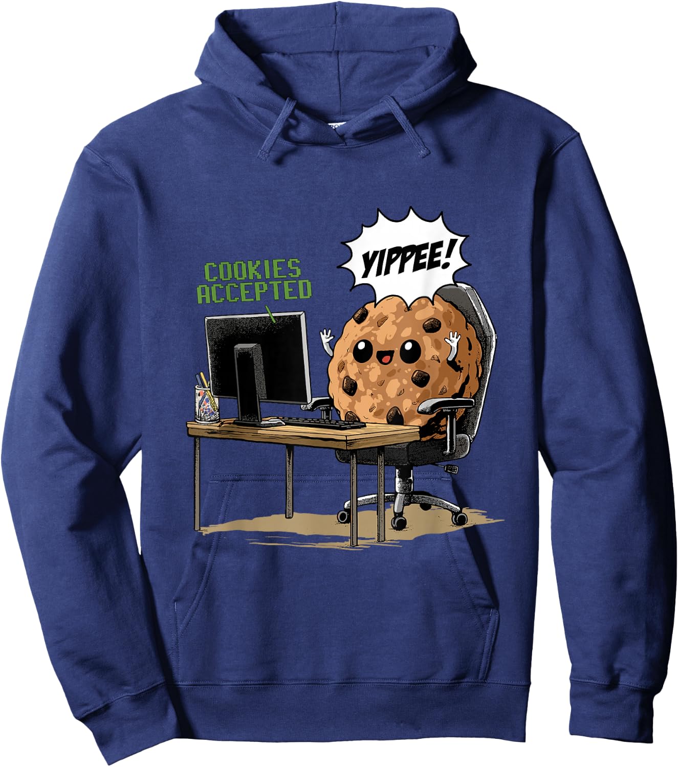 Cookies Accepted Nerd Shirt Funny Computer Internet Coder Hoodie - Hoodie | Navy