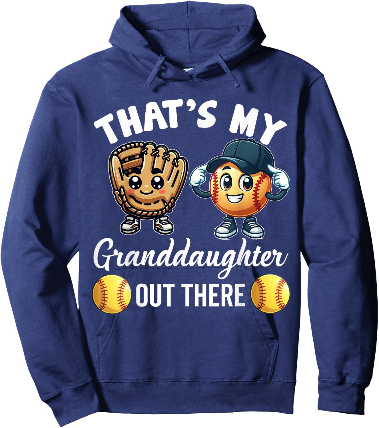 That's My Granddaughter Out There Softball Grandpa Grandma Hoodie - Hoodie | Navy