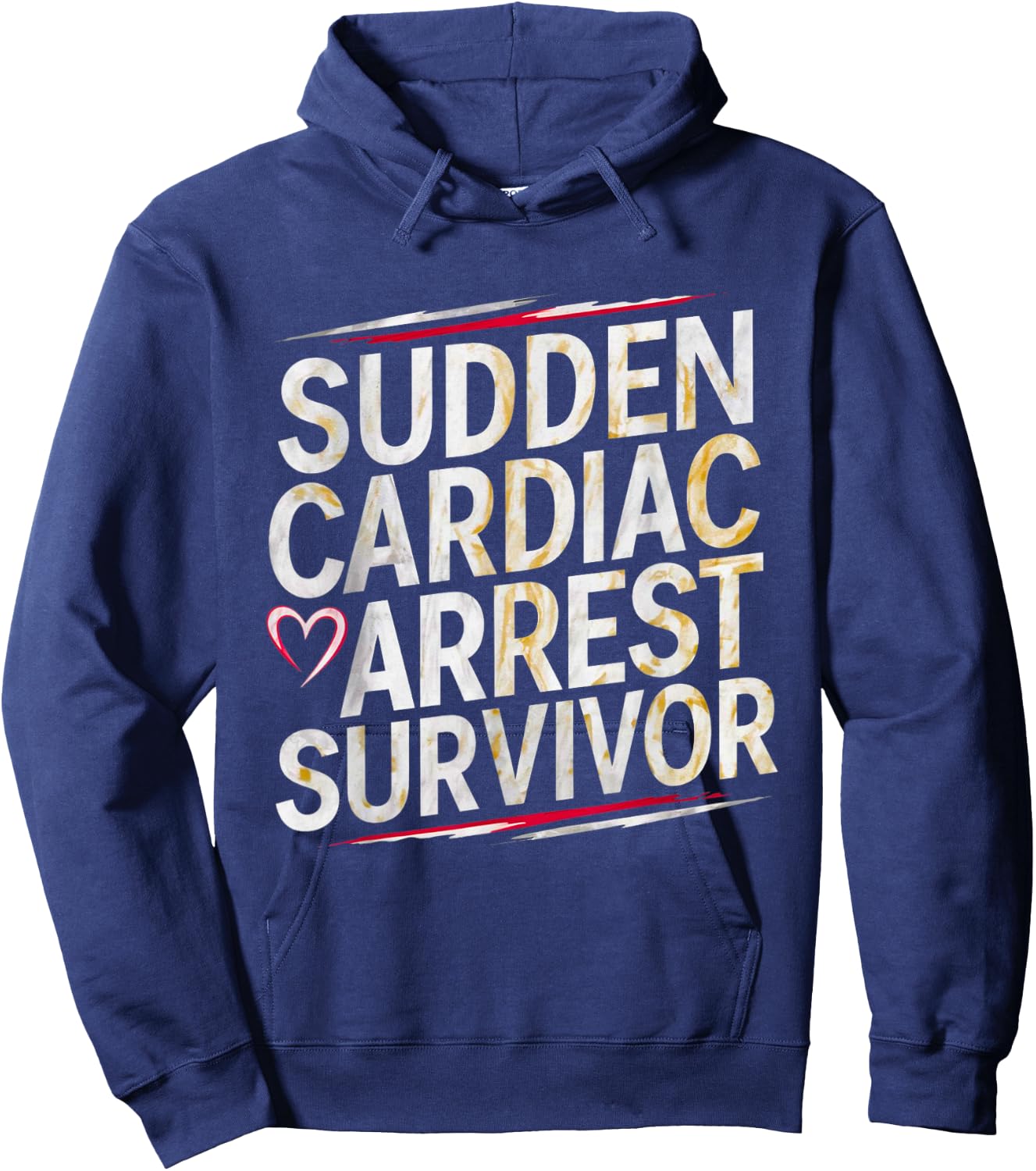 Sudden Cardiac Arrest Survivor Heart Myocardial Infarction Hoodie - Hoodie | Navy
