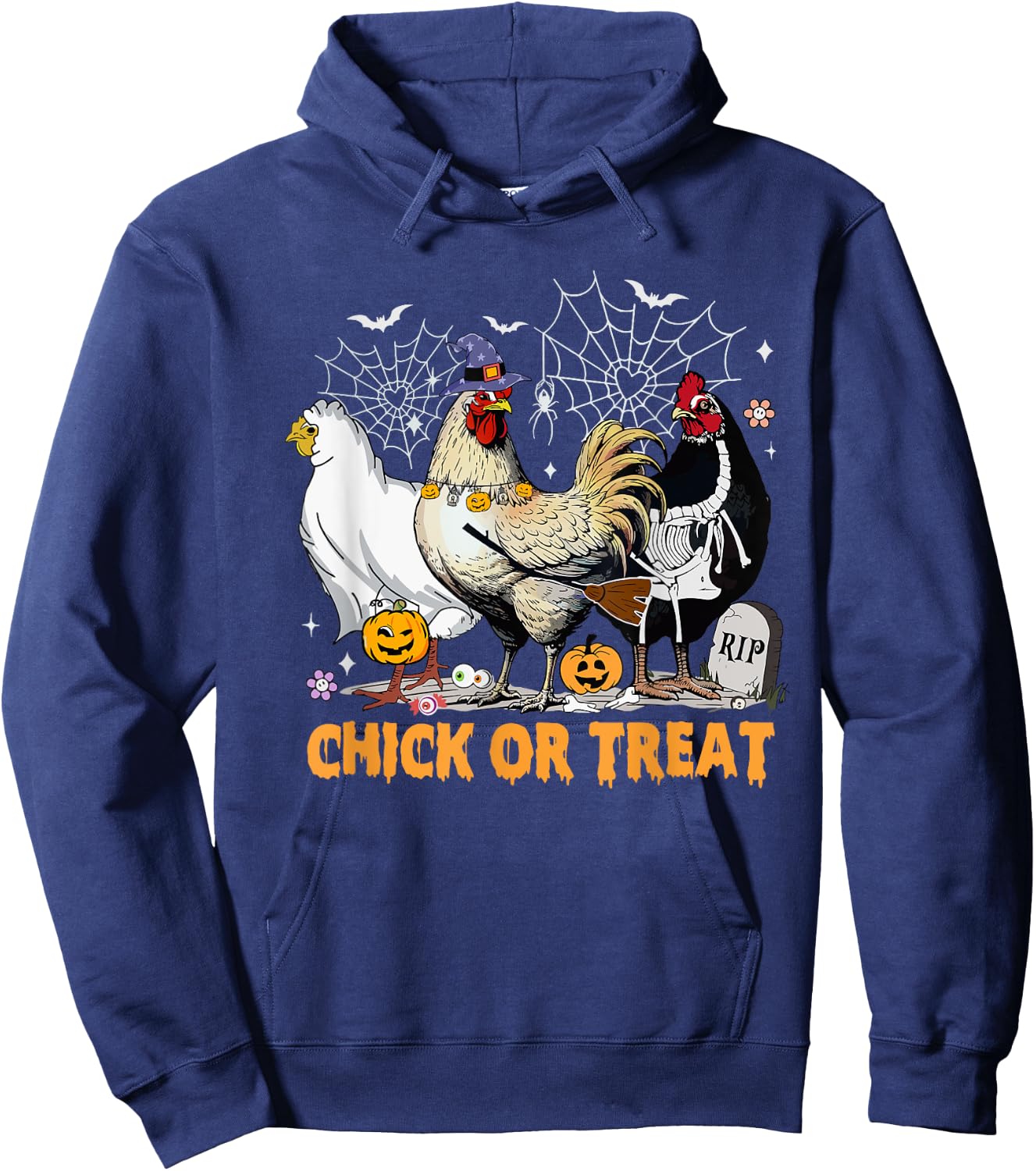Funny Chicken Halloween Costume Spooky Season Chickens Witch Hoodie - Hoodie | Navy