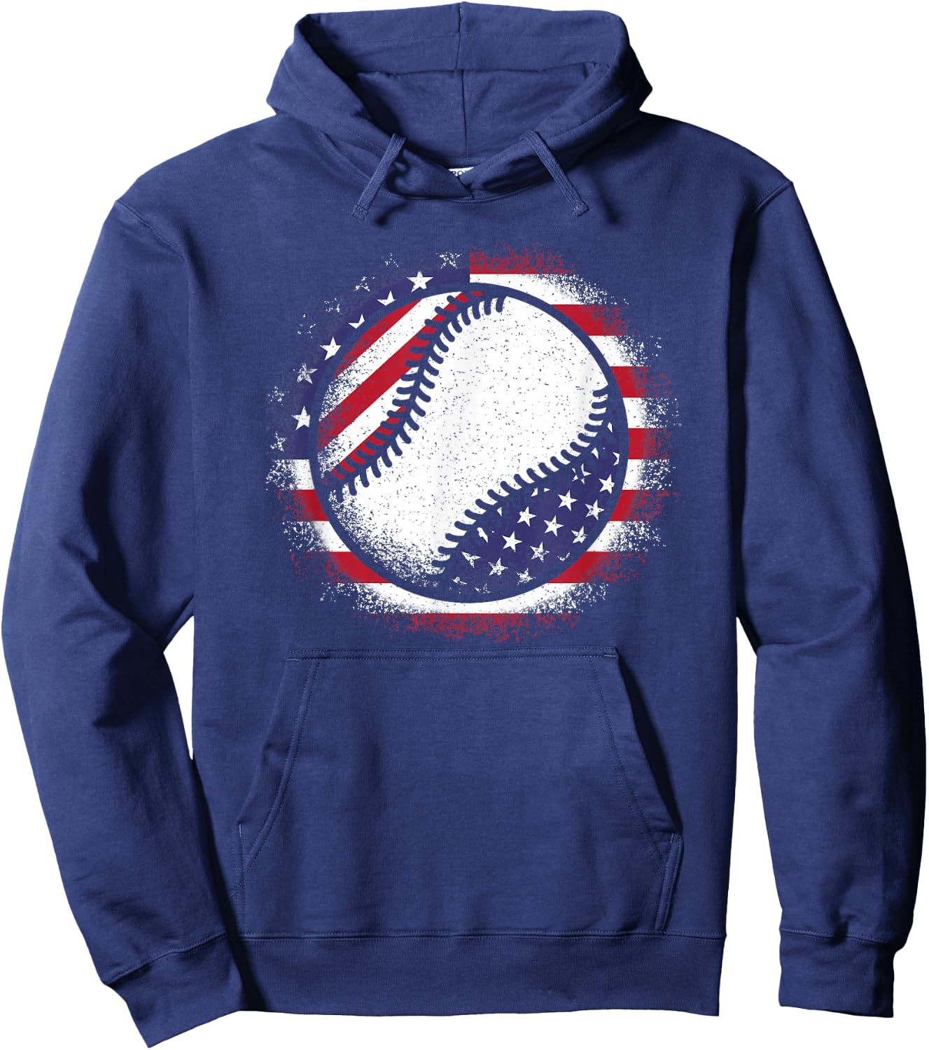 Baseball American Flag Vintage Baseball Lover Men Women Kids Hoodie - Hoodie | Navy