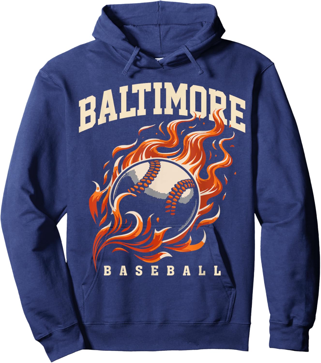Baltimore Baseball Varsity Vintage Design For Baseball Lover Hoodie - Hoodie | Navy