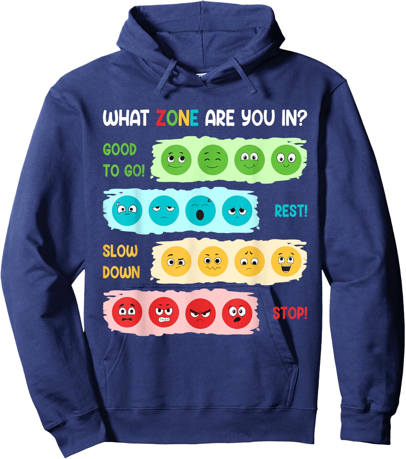 Zone Of Regulation School Counselor Gift Mental Health Hoodie - Hoodie | Navy