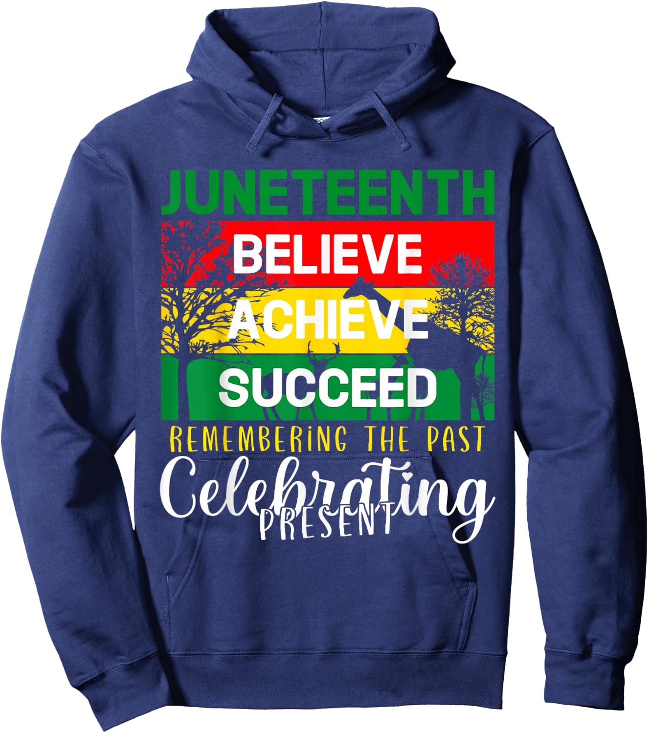 Juneteenth Is My Independence Day Black Pride Melanin Hoodie - Hoodie | Navy