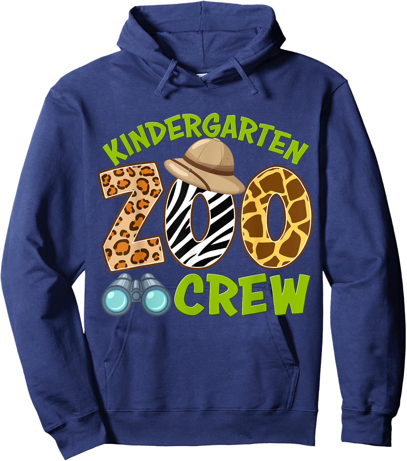 Kindergarten Zoo Crew Back To School Wild Animal Safari Kids Hoodie - Hoodie | Navy