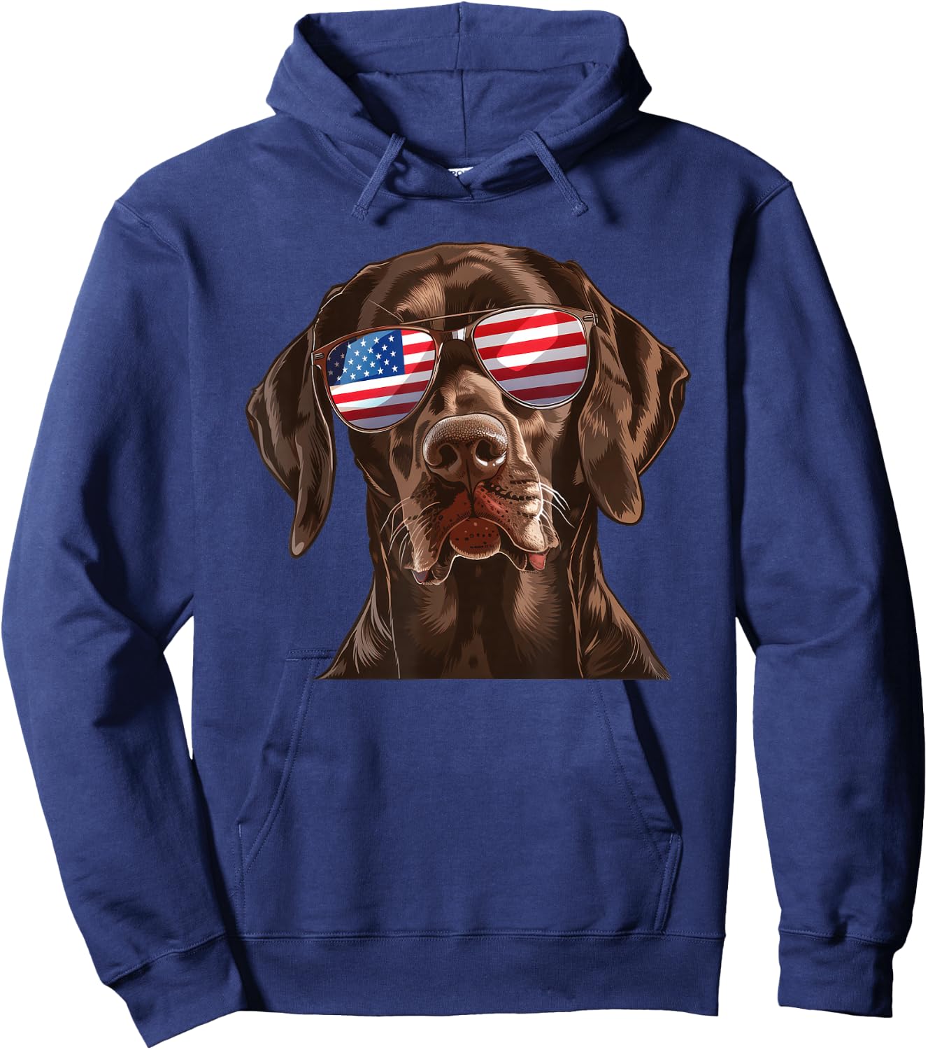 German Shorthaired Pointer GSP USA America Flag 4th of July Hoodie - Hoodie | Navy