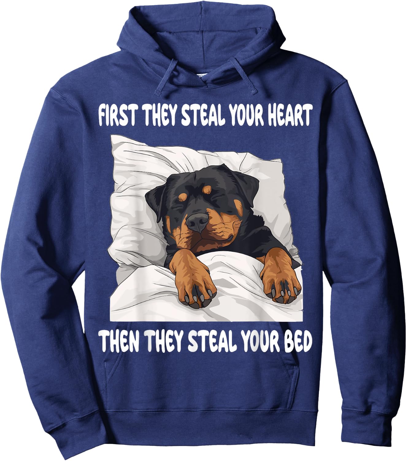 Rottweiler Sleeping Pajamas Nightgown Hoodie - Hoodie | Navy