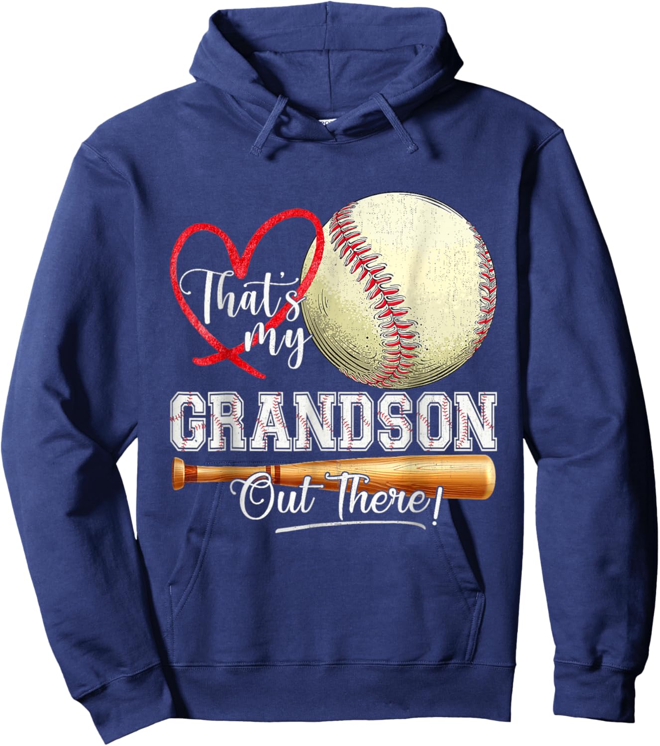 That's My Grandson Out There Baseball Grandma Mother's Day Hoodie - Hoodie | Navy