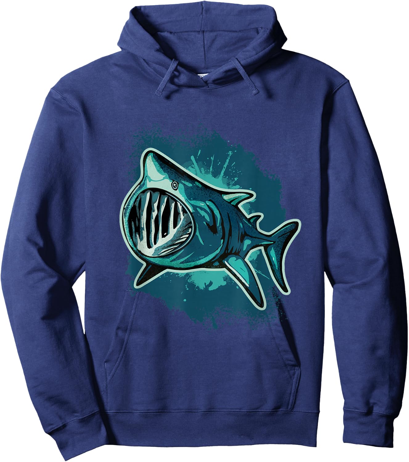 Ferocious Shark Art - Ocean Predator Basking Shark Hoodie - Hoodie | Navy
