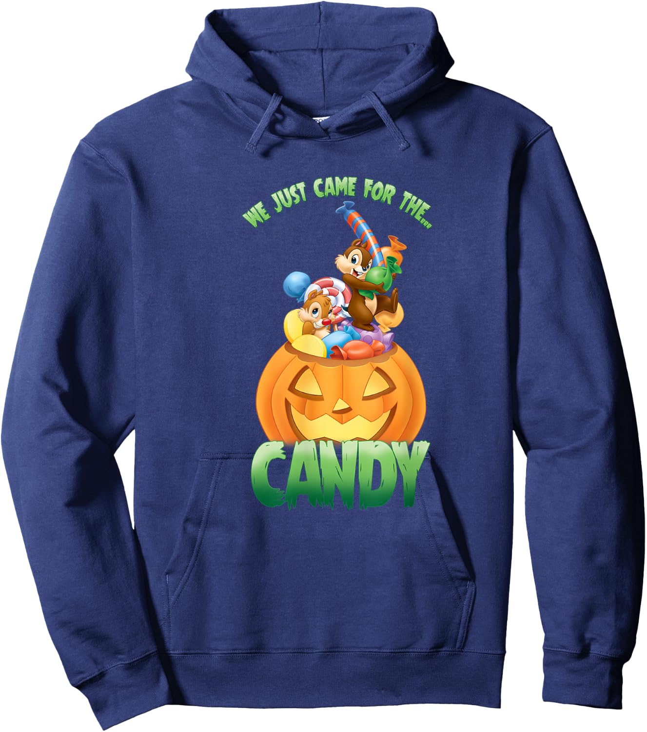 Disney Chip 'n' Dale Rescue Rangers Halloween Pumpkin Candy Hoodie - Hoodie | Navy