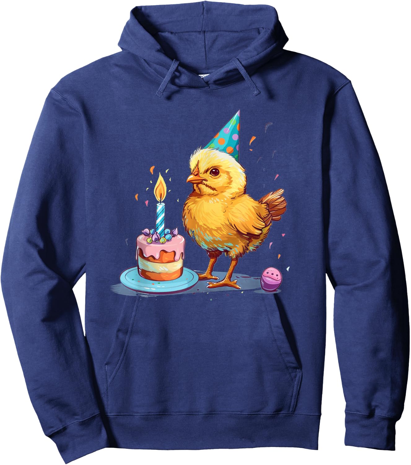 Birthday Kid Chick Costume for Cake, Party Hat and Poultry Hoodie - Hoodie | Navy