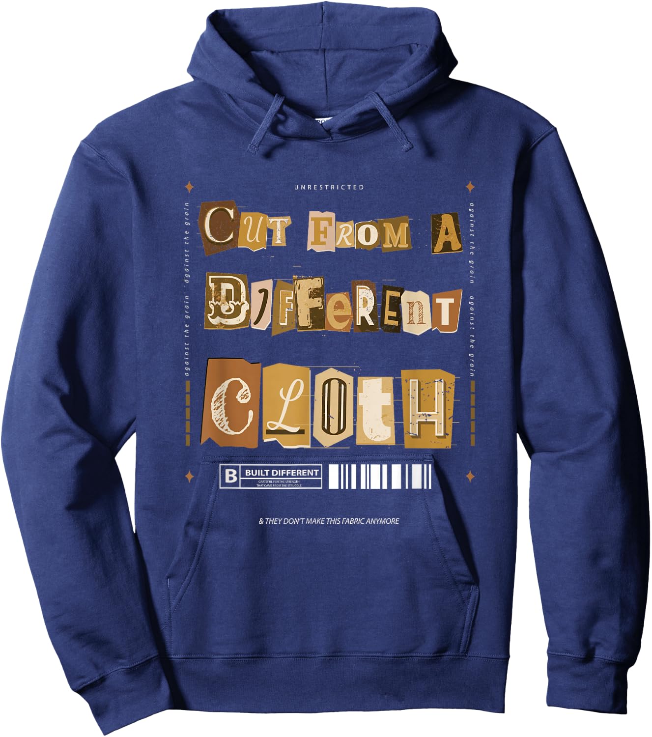 Brown Cut From A Different Cloth Brown Color Graphic Hoodie - Hoodie | Navy