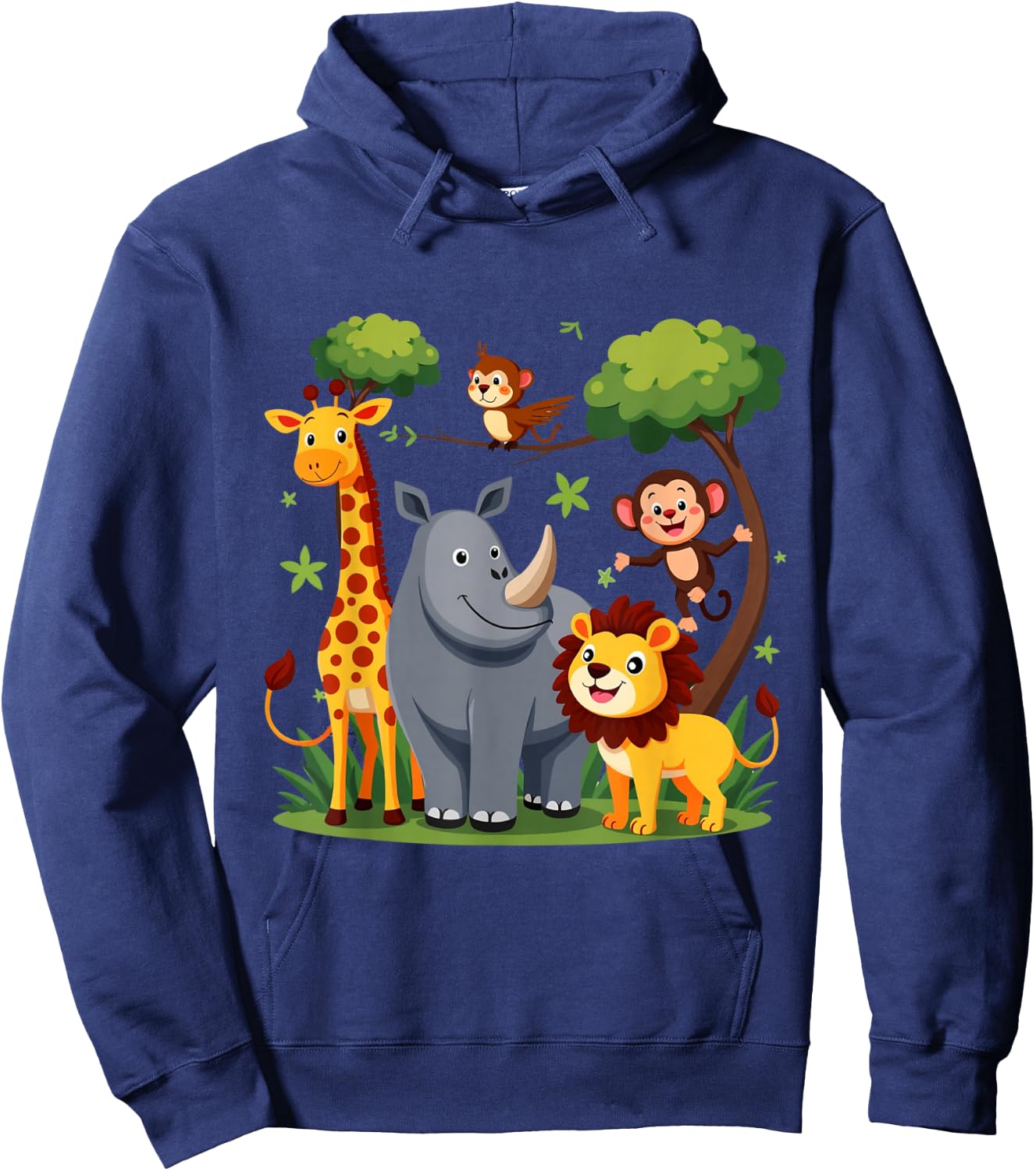 Forest Animals Jungle Animal Idea for Kids & Animal Themed Hoodie - Hoodie | Navy