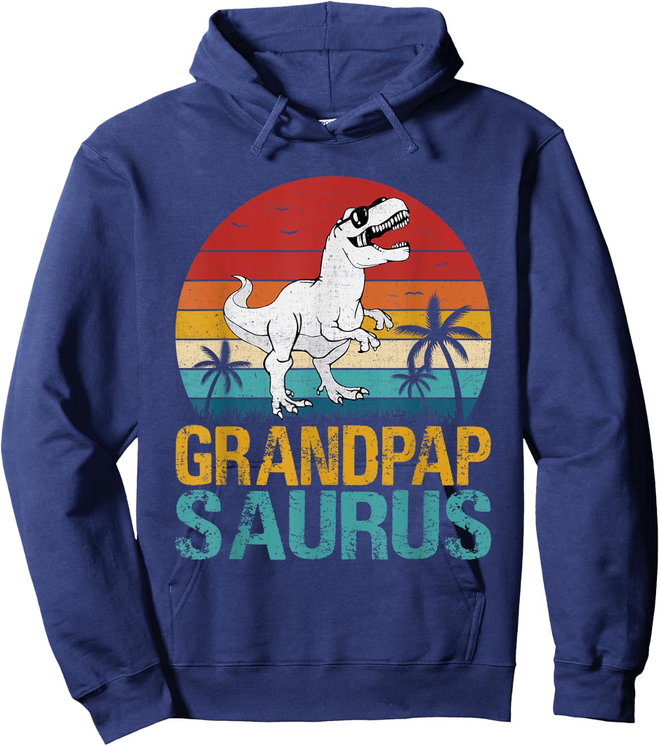 Vintage Grandpap Saurus T Rex Dinosaur Gifts For Fathers Day Hoodie - Hoodie | Navy