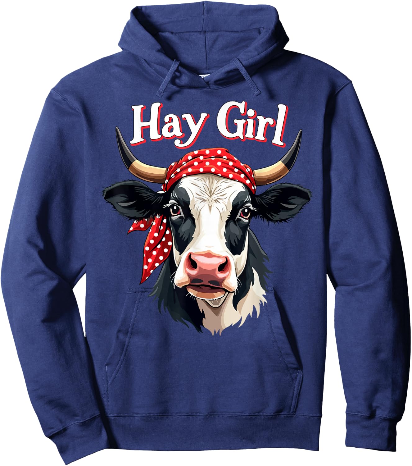 Hay Girl Farmer Funny Cattle Cow Farm Lovers Gift Kids Women Hoodie - Hoodie | Navy