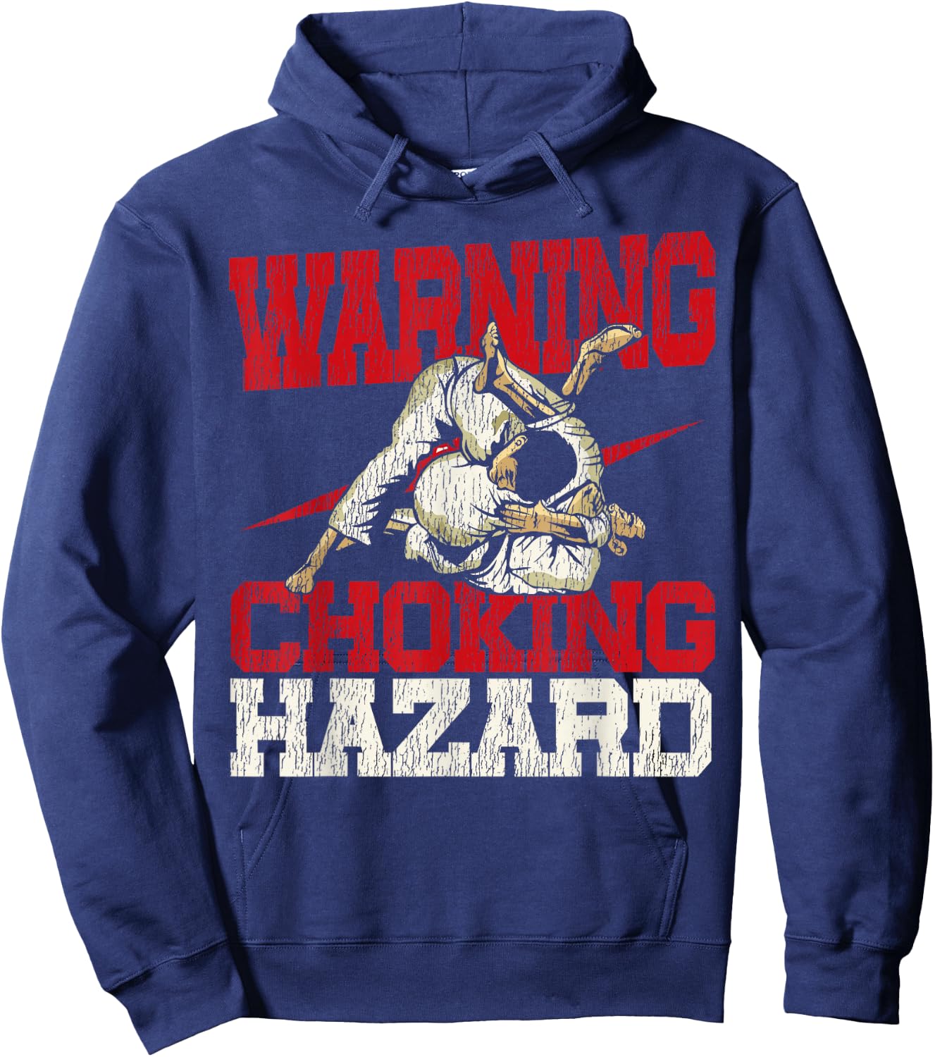 Jiu Jitsu Vintage Warning Choking Hazard Hoodie - Hoodie | Navy