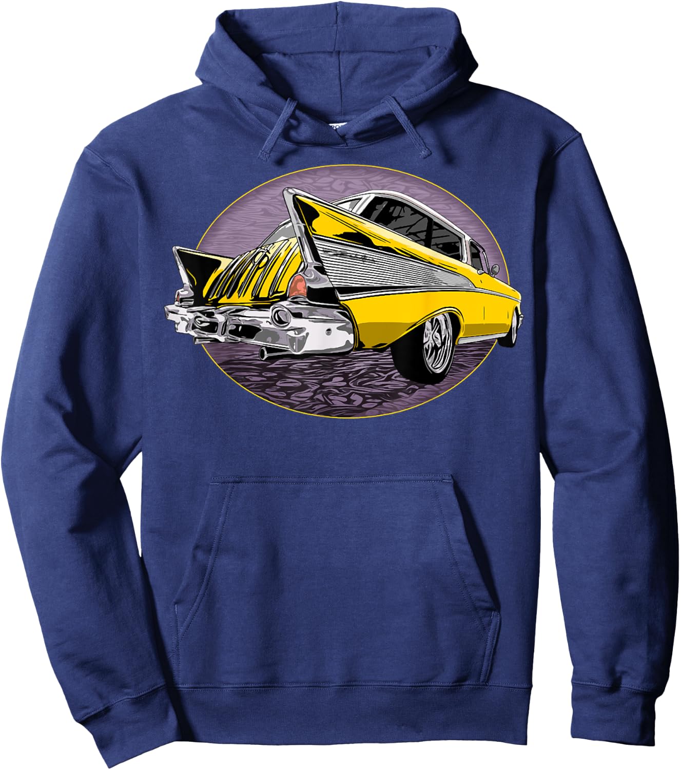 57 Chevys Truck Yellow Vintage Cars Hoodie - Hoodie | Navy