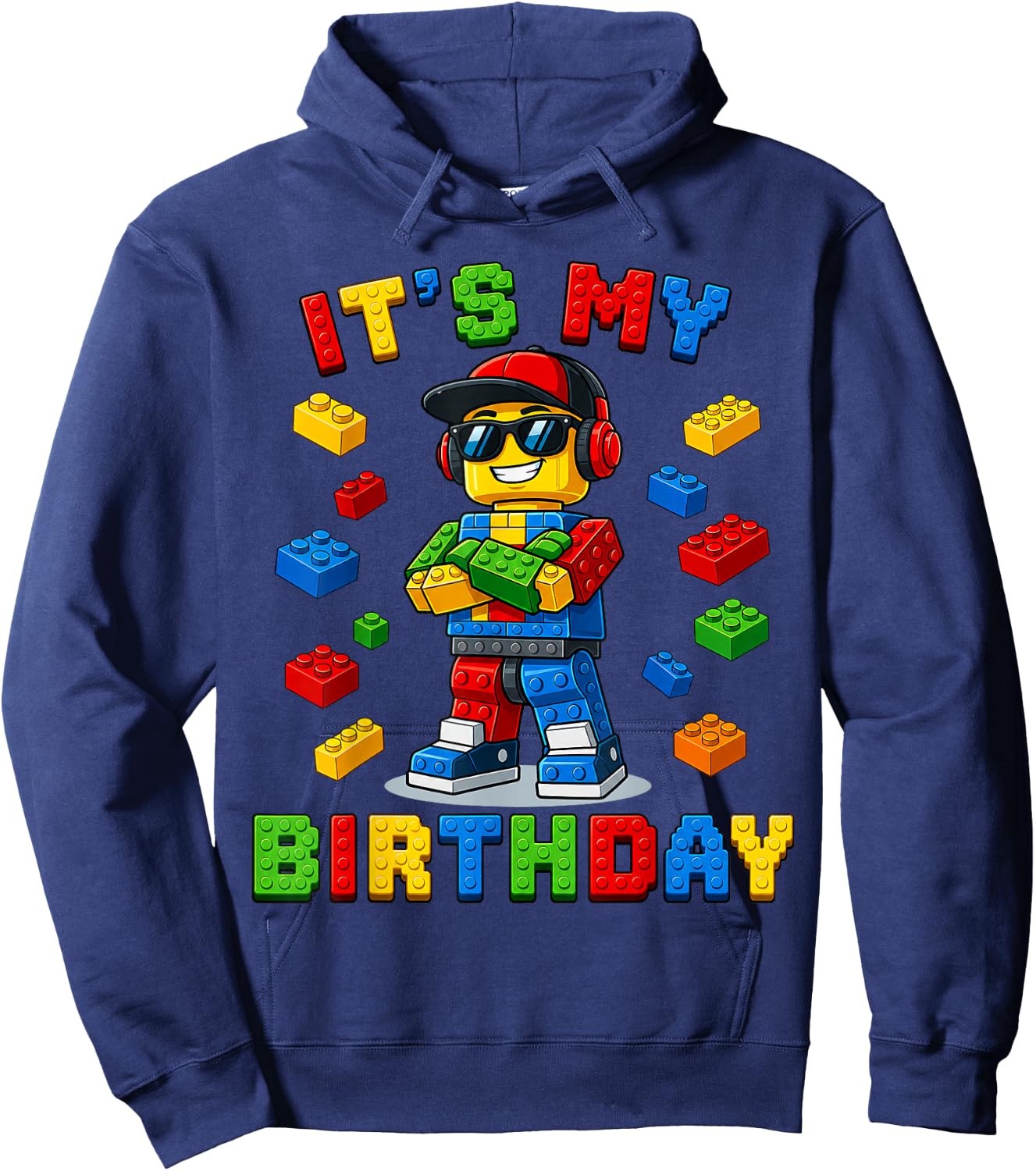 Cute It's My Birthday Building Kids Birthday Boy Party Hoodie - Hoodie | Navy