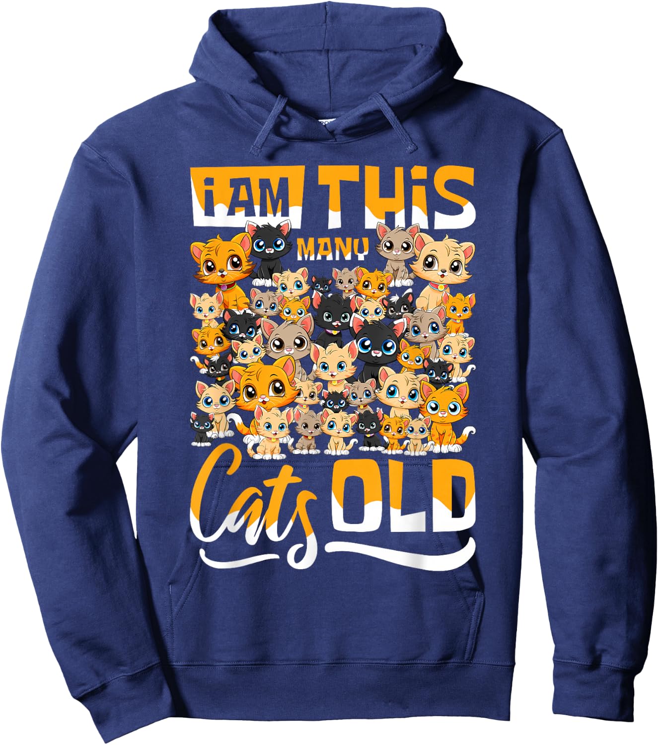 Fortieth Birthday - 40th Forty Years Old Birthday 40 Cats Hoodie - Hoodie | Navy