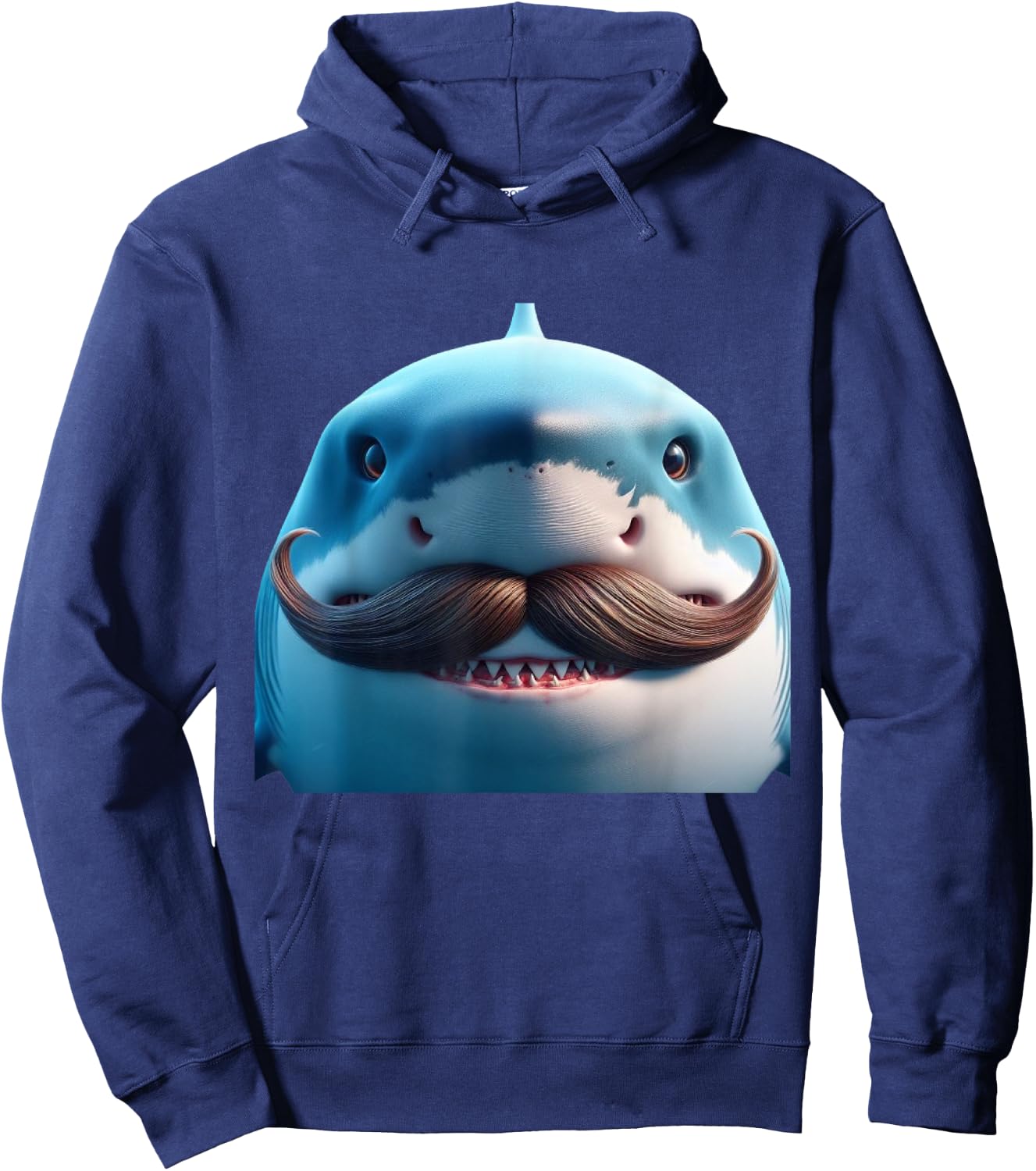 Stupid Mustache Shark for Animals and Marine Fish Lovers Hoodie - Hoodie | Navy