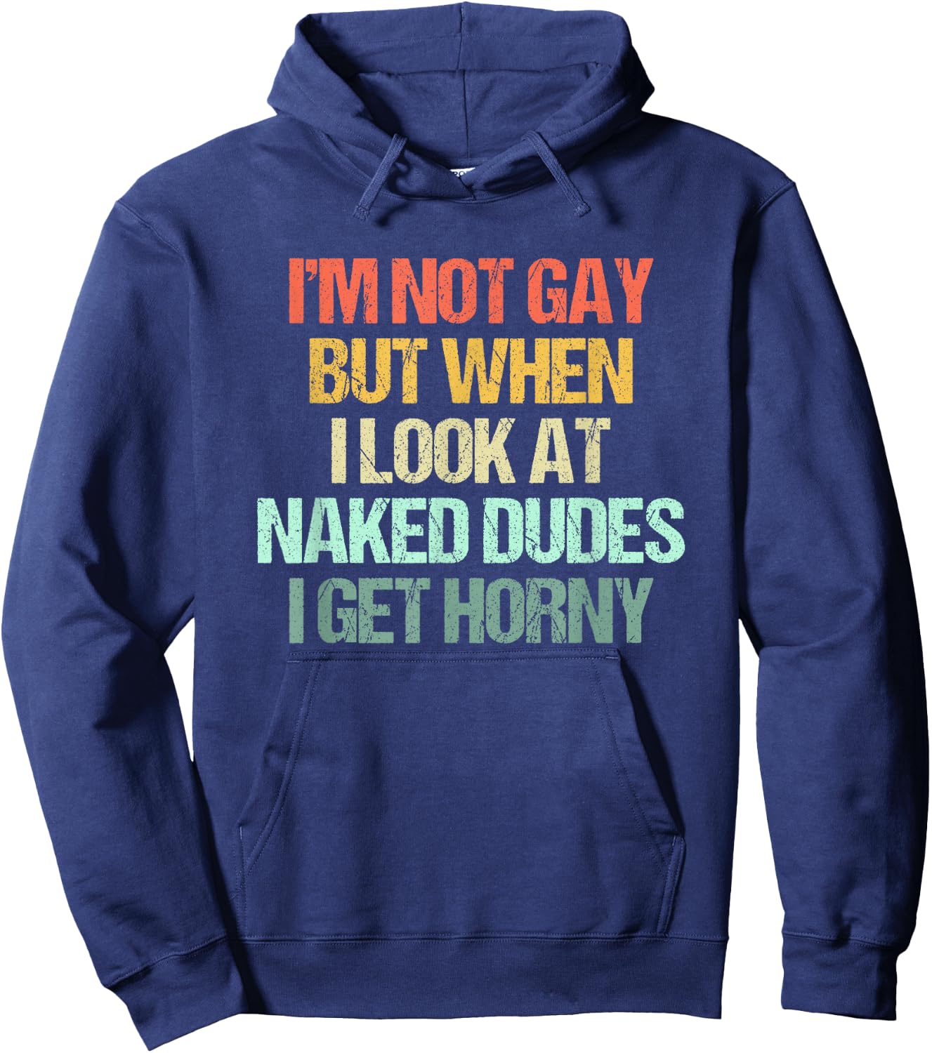 I'm Not Gay But When I Look At Naked Dudes I Get Horny Hoodie - Hoodie | Navy