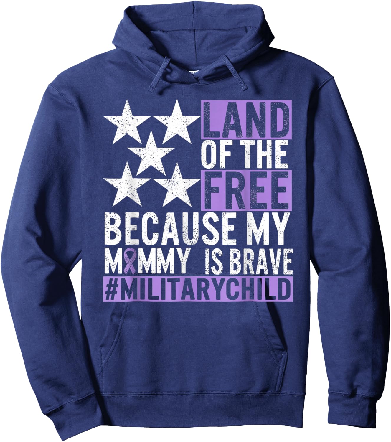 Military Kids Purple Up, Military Child Month, Mom My Mommy Hoodie - Hoodie | Navy