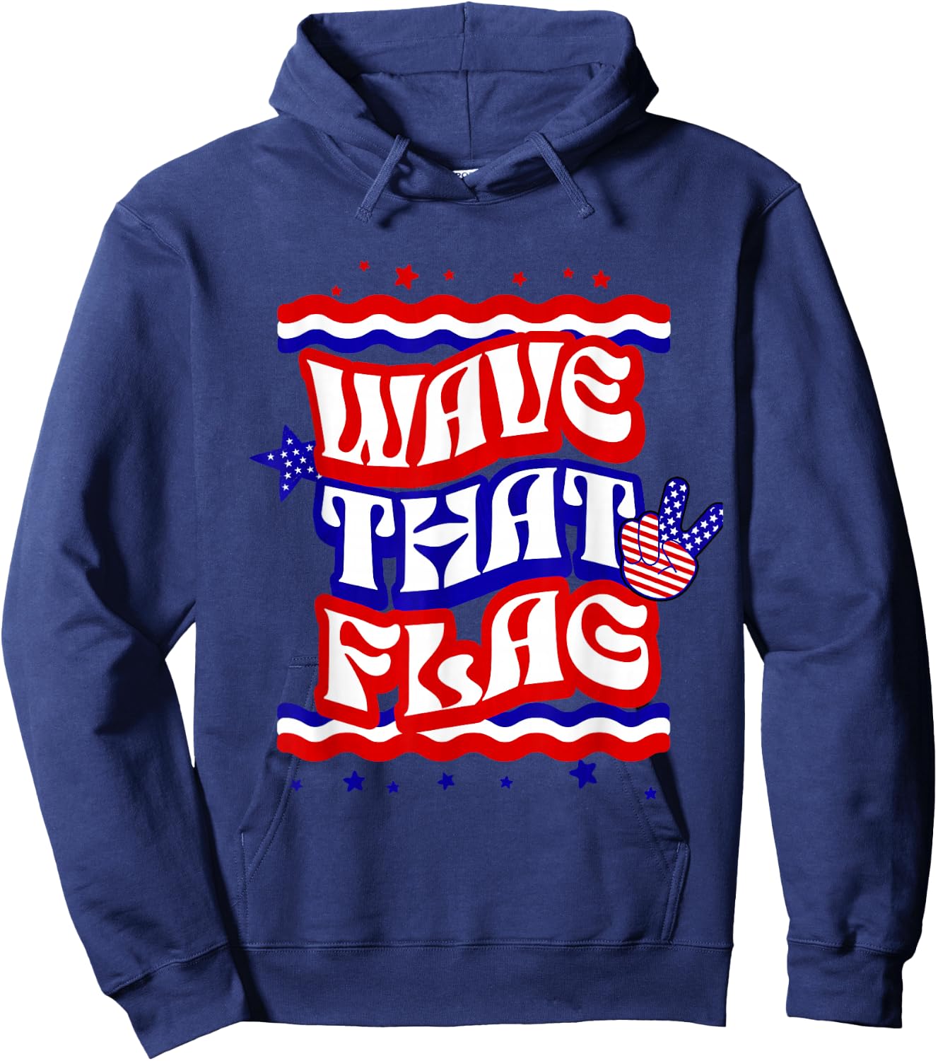 Hippie 4th of July Wave that Flag USA Independence Day Kids Men Hoodie - Hoodie | Navy
