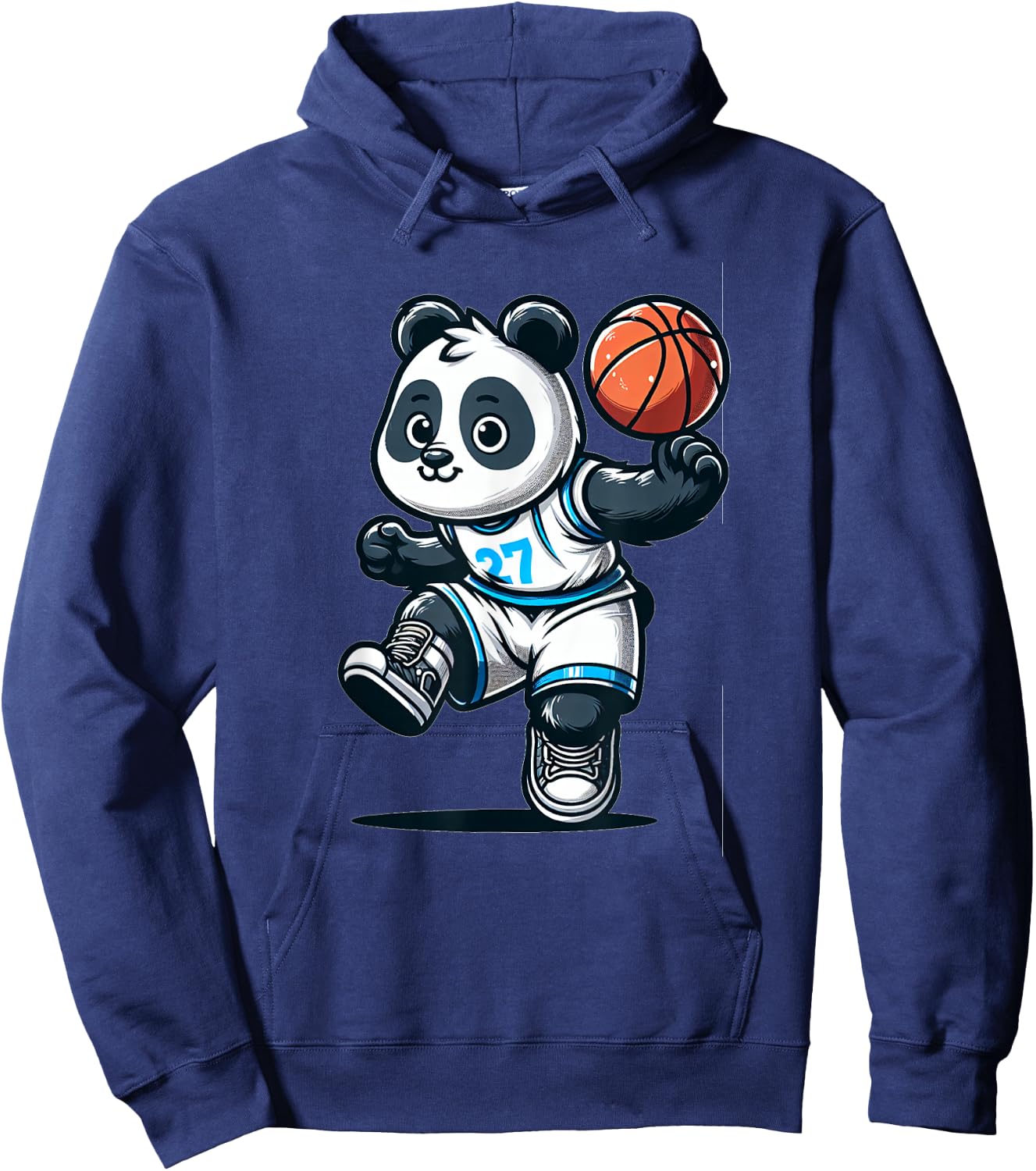 Cute Basketball Player Panda Hoodie - Hoodie | Navy