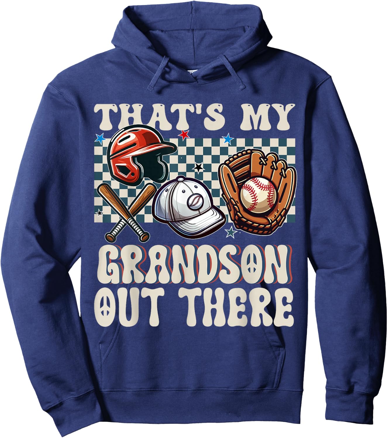That's My Grandson Out There Baseball For Grandpa Grandma Hoodie - Hoodie | Navy