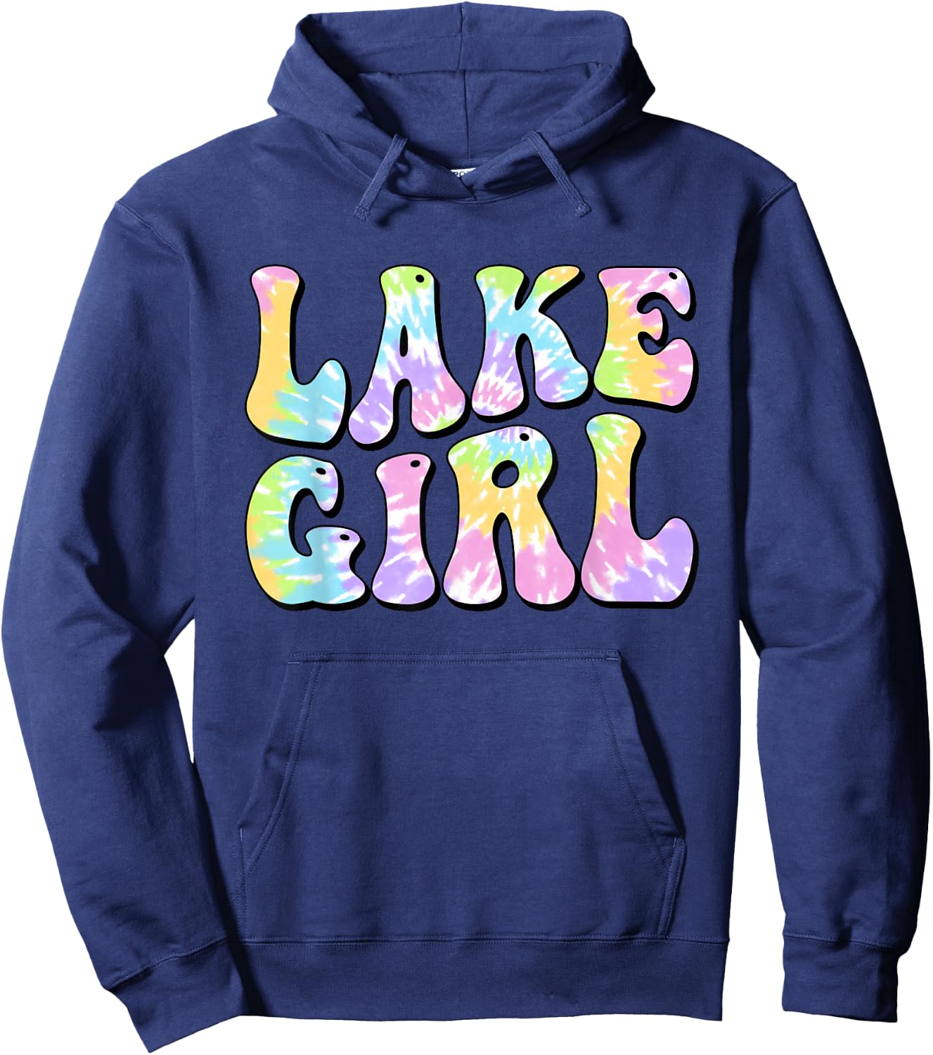 Lake Girl Fun Fishing Boating Sailing Women Girl Kids Hoodie - Hoodie | Navy